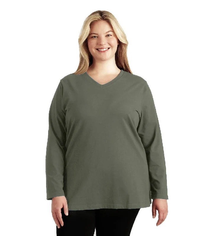 Stretch Naturals Long Sleeve V-Neck Top Classic Colors