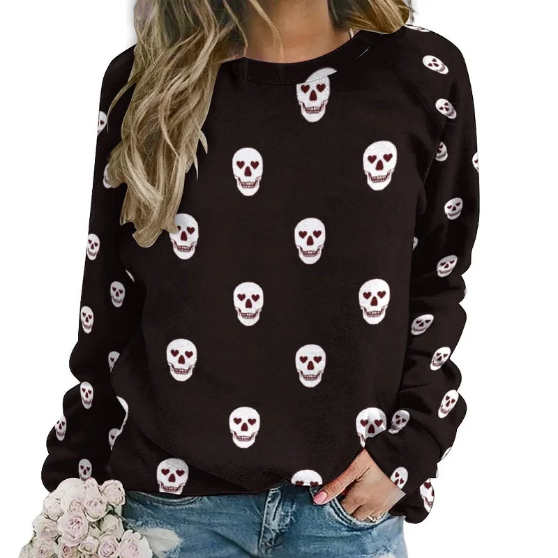 Women's Skulls Raglan Crewneck Sweatshirt