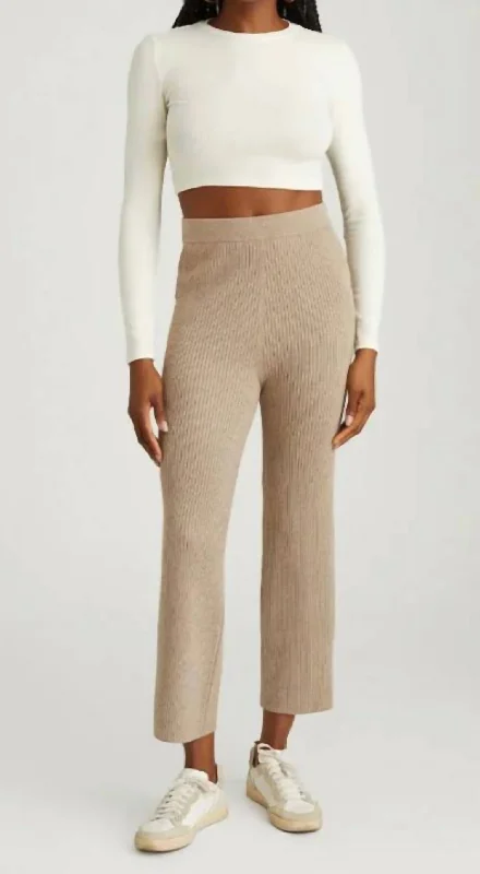 Gabby Sweater Pants In Cashew Heather