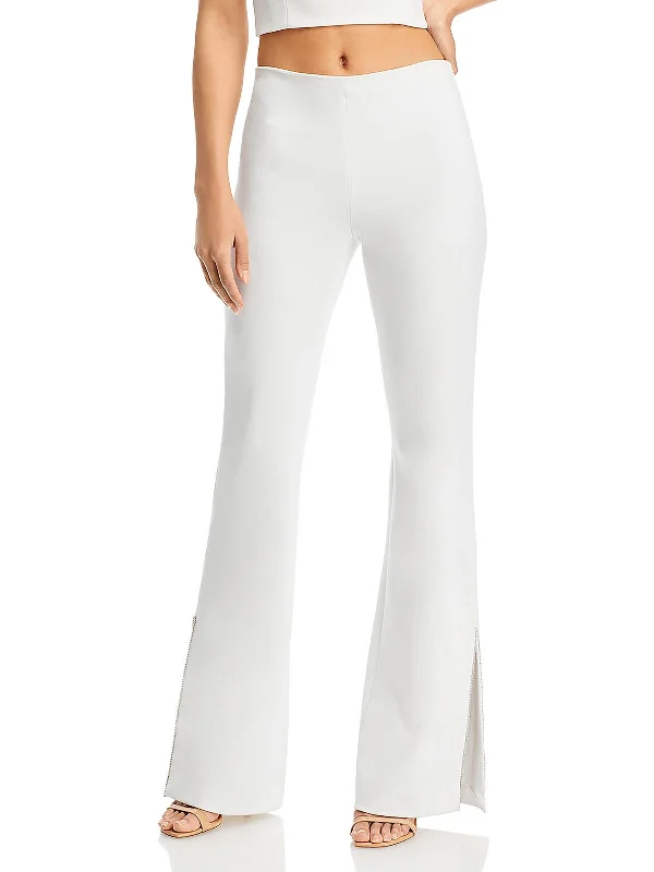 Lara Womens Embellished Mid-Rise Straight Leg Pants