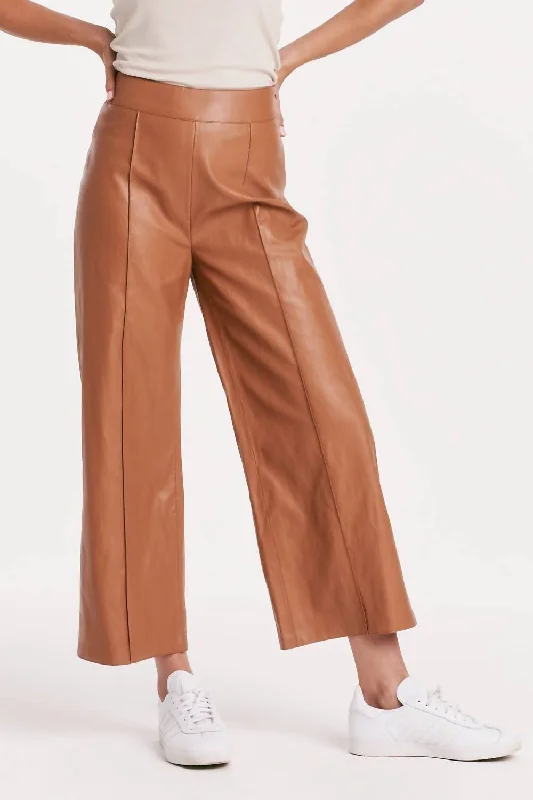 Sparkle Saddle Wide Leg Pants In Khaki