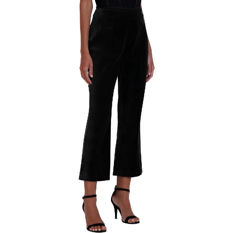 Womens Velvet Side Zip Flared Pants